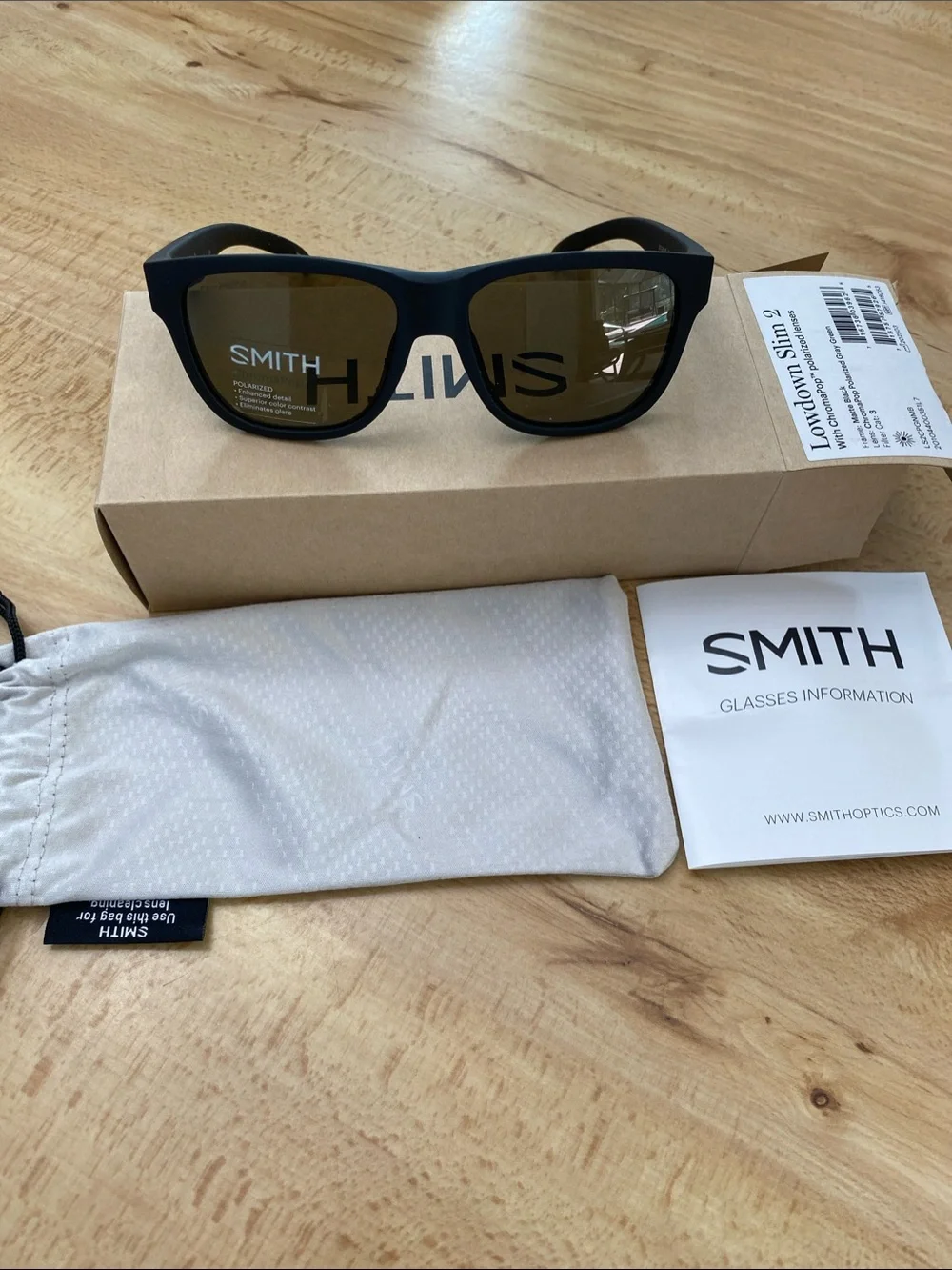 Smith Optics Black Frame Sunglasses polarized gray green